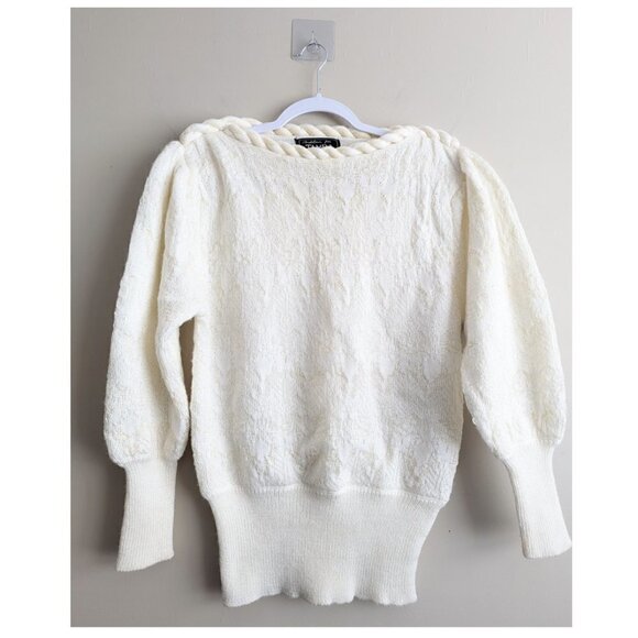 Vintage Sweaters - Vintage Rope Weave Boatneck Sweater